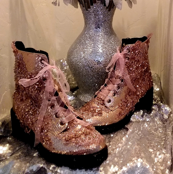 "ASTRID" Blue & Blush Lace & Tulle Wedding Ballgown Set - Picture 12 of 14